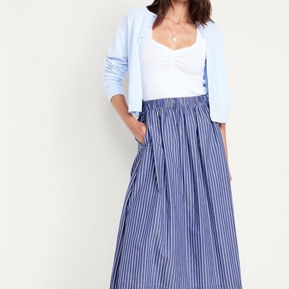 Old Navy Blue Maxi A-Line Skirt with Pleats